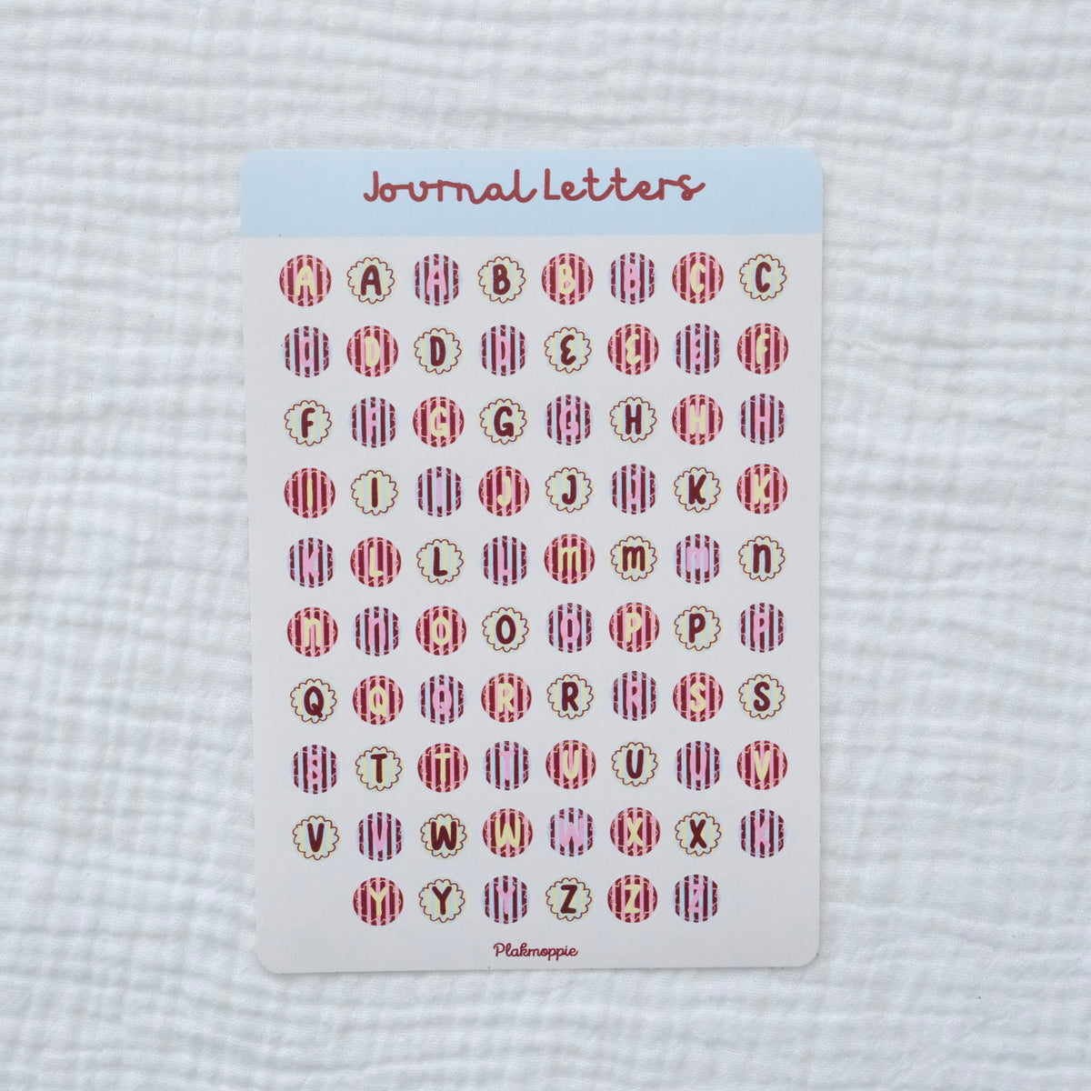 Journal letters rond ★ stickervel