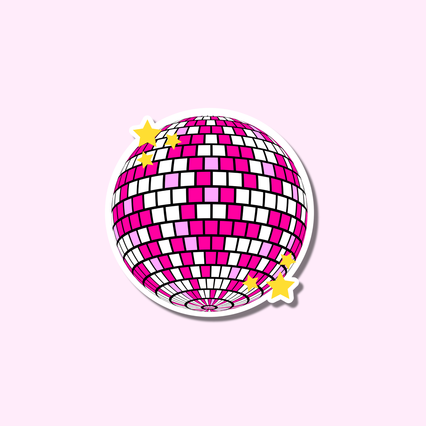 Disco roze met sterretjes ★ sticker