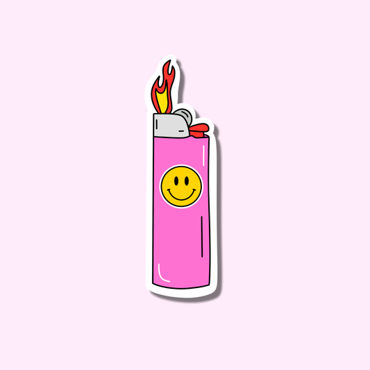 Smiley aansteker ★ sticker