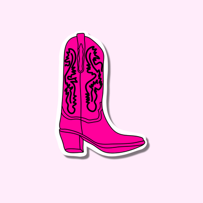 Cowboy laars donker roze ★ sticker