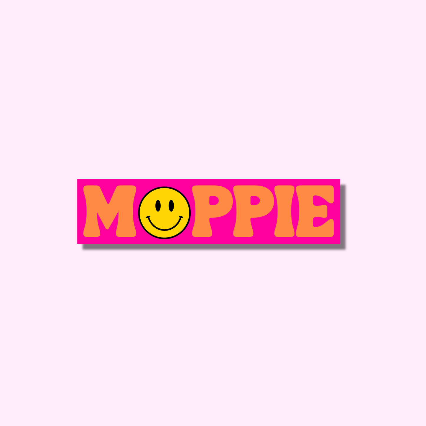 Moppie smiley roze ★ sticker