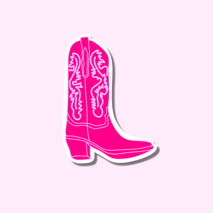 Cowboy laars donker roze met licht roze 2.0 ★ sticker