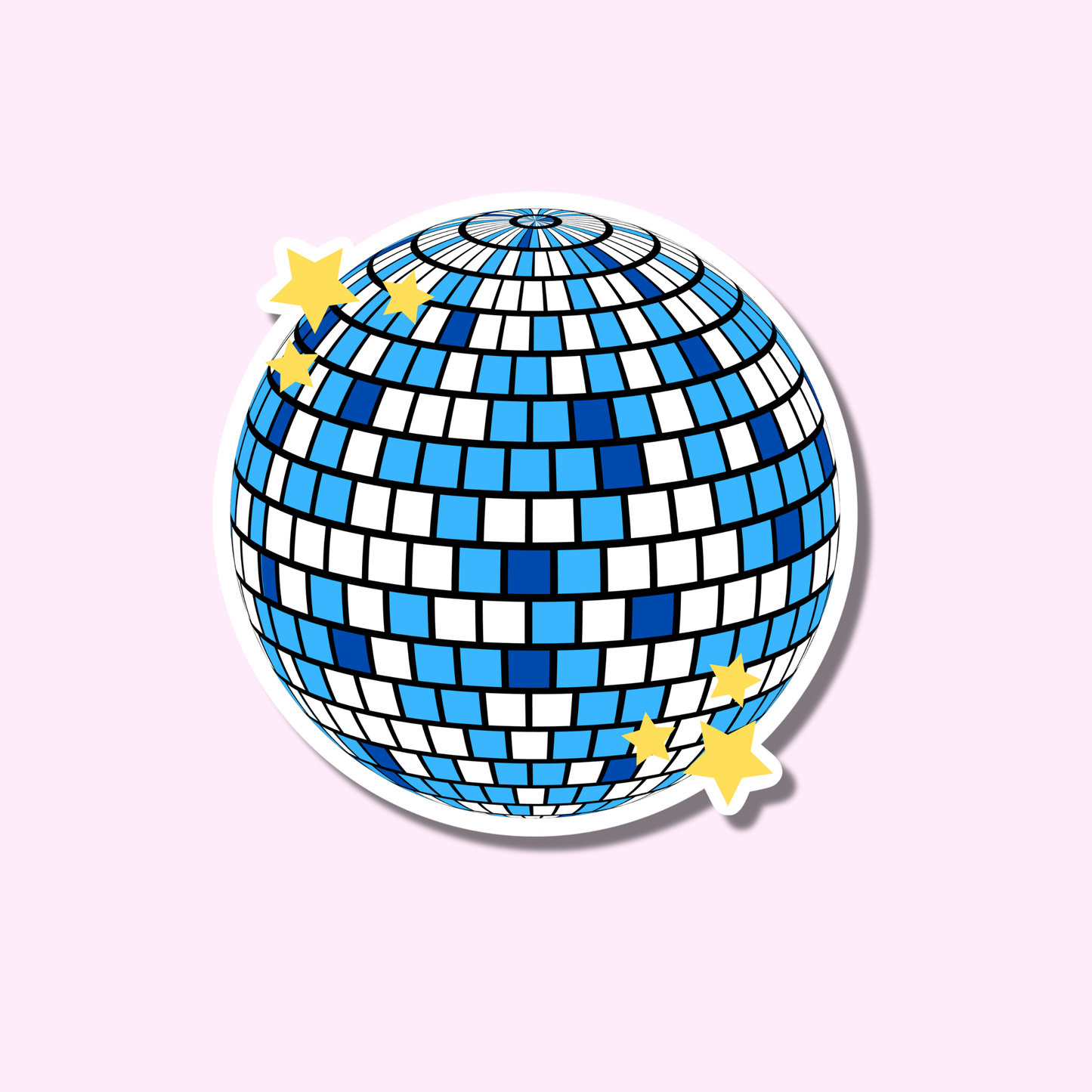 Disco blauw met sterretjes ★ sticker