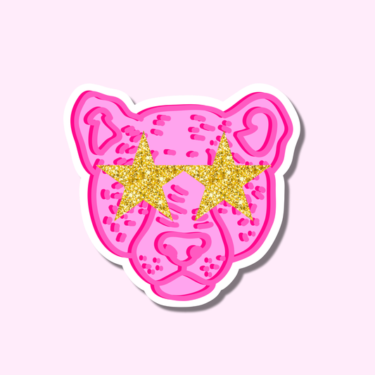 cheetah glitter ogen ★ sticker