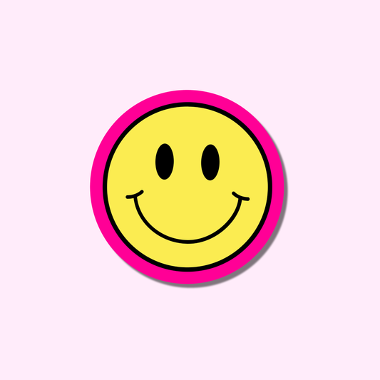 Smiley roze randje ★ sticker
