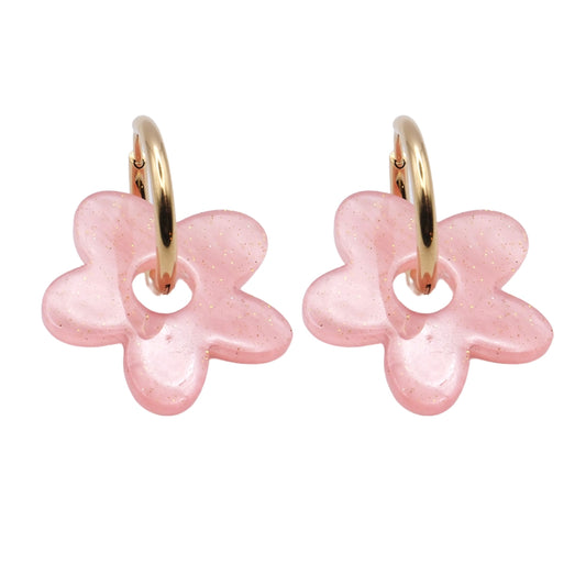 Pink flower ★ oorbellen