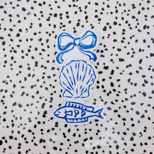 Strik, schelp, vis ★ sticker