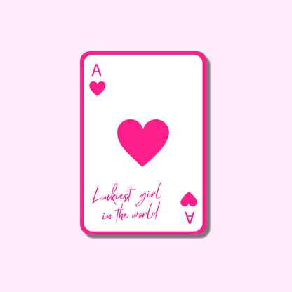 Luckiest girl in the world - roze ★ sticker