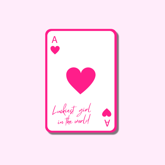 Luckiest girl in the world - roze ★ sticker
