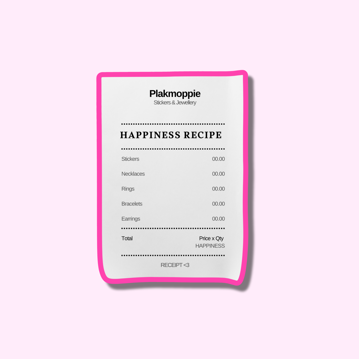 Plakmoppie receipt ★ sticker