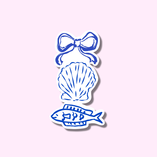 Strik, schelp, vis ★ sticker