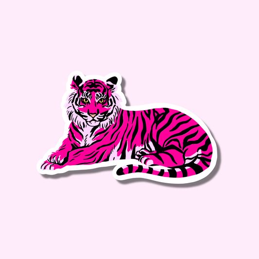 Tijger roze ★ sticker