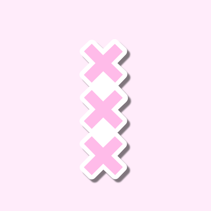 Amsterdam kruisjes licht roze ★ sticker