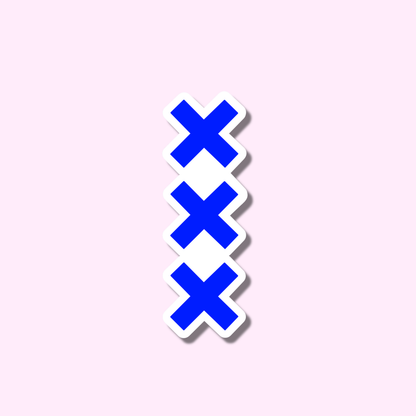 Amsterdam kruisjes blauw ★ sticker