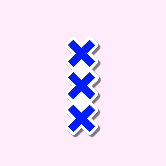 Amsterdam kruisjes blauw ★ sticker