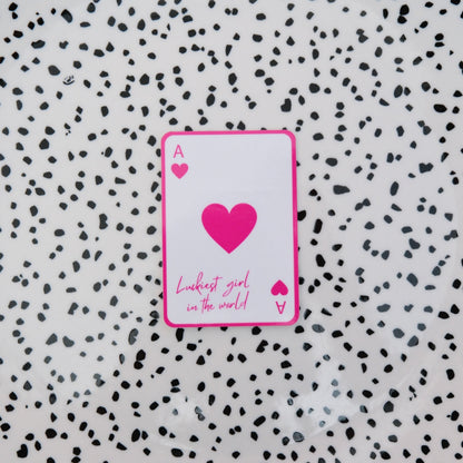 Luckiest girl in the world - roze ★ sticker