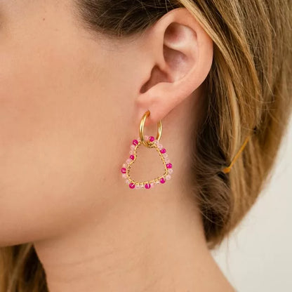 Fuchsia hearts ★ oorbellen