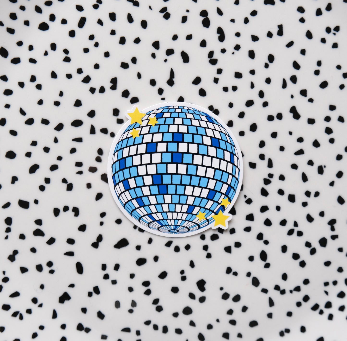 Disco blauw met sterretjes ★ sticker