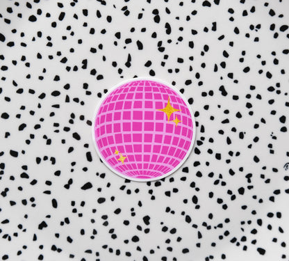 Disco roze met glitter sterren ★ sticker