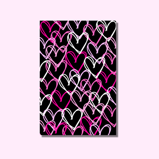 Hartjes patroon roze ★ sticker