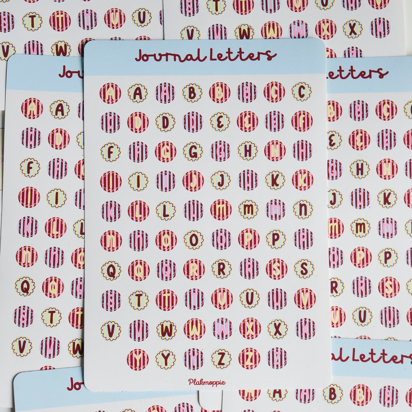 Journal letters rond ★ stickervel