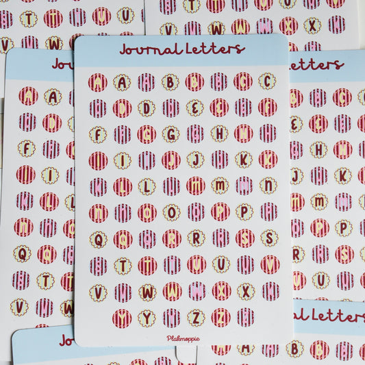Journal letters rond ★ stickervel