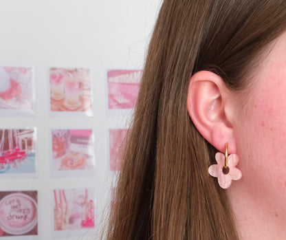 Pink flower ★ oorbellen