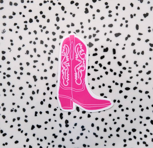 Cowboy laars donker roze met licht roze ★ sticker