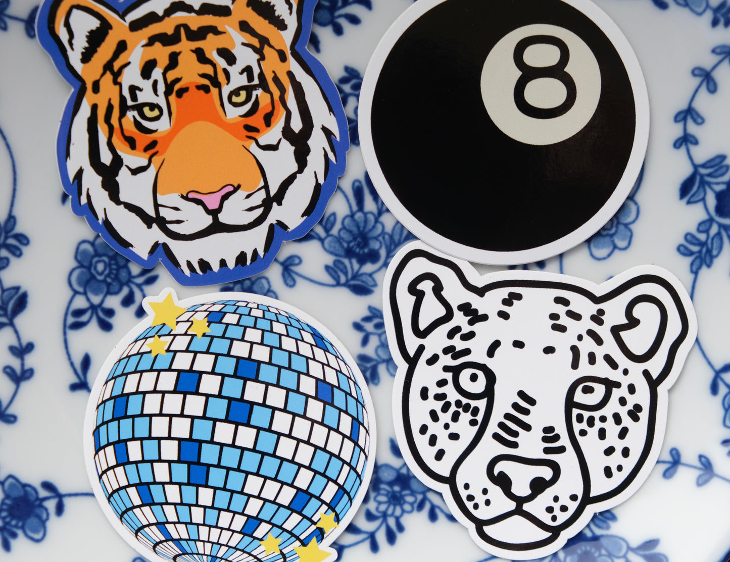 Disco blauw met sterretjes ★ sticker