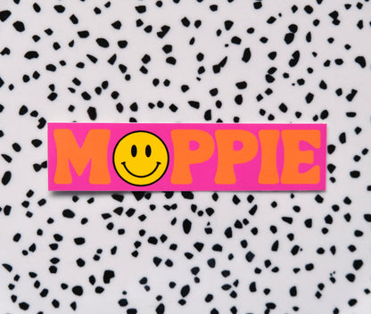 Moppie smiley roze ★ sticker