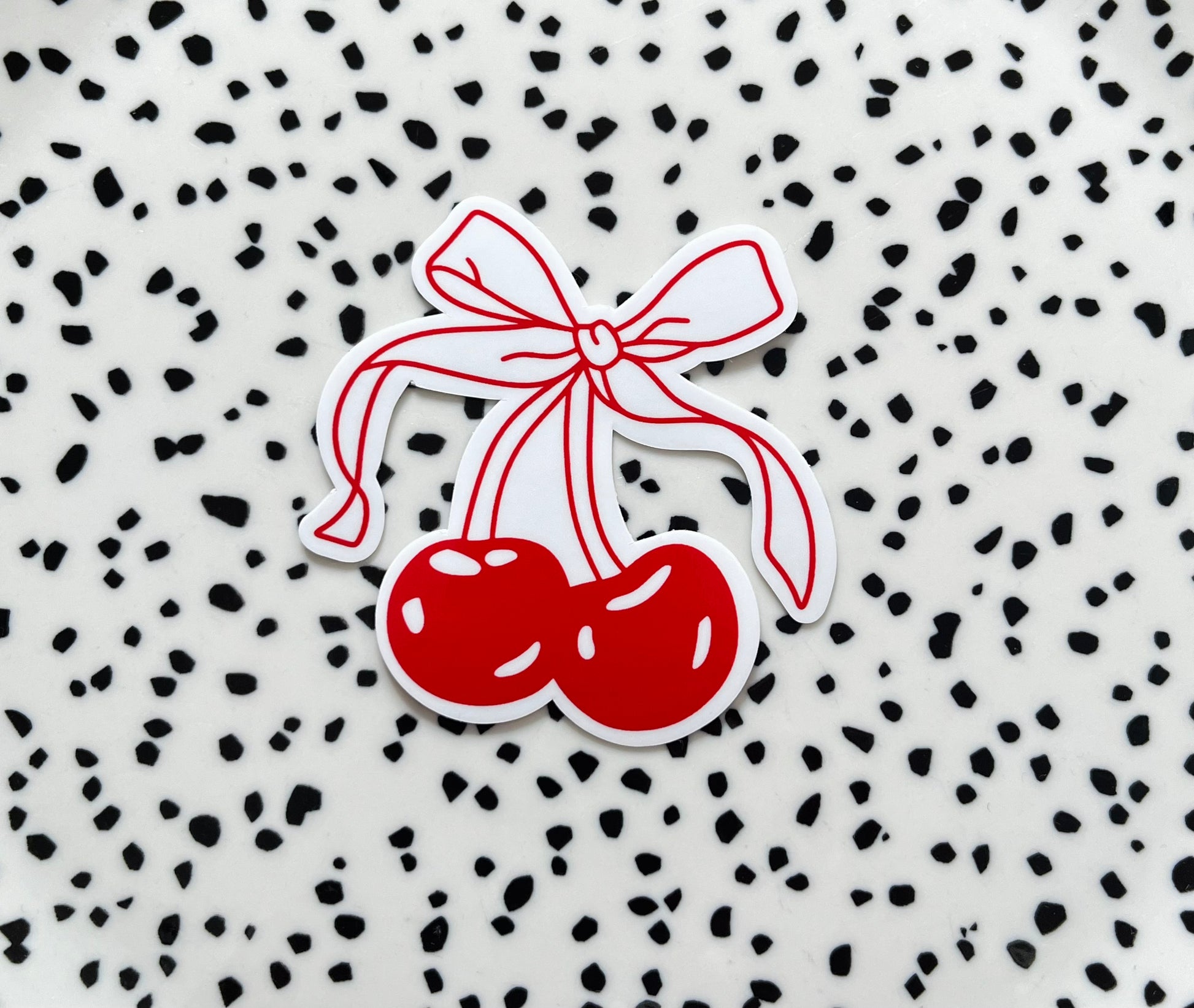 Cherry rood ★ sticker – Plakmoppie
