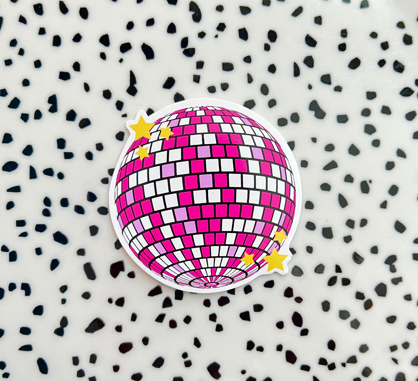 Disco roze met sterretjes ★ sticker