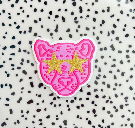 cheetah glitter ogen ★ sticker