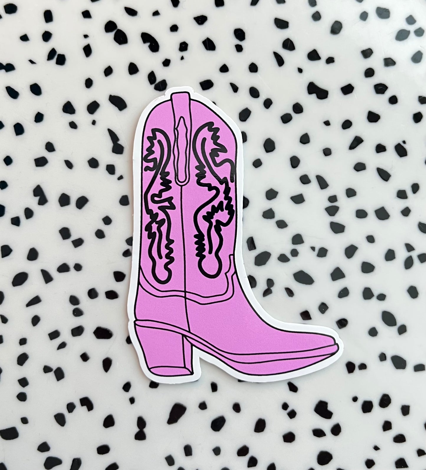 Cowboy laars roze met zwart ★ sticker