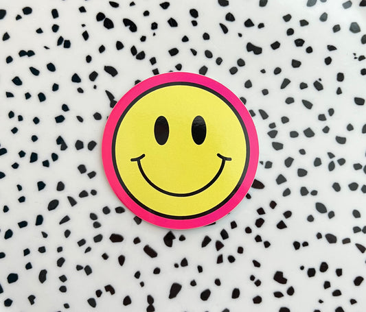 Smiley roze randje ★ sticker