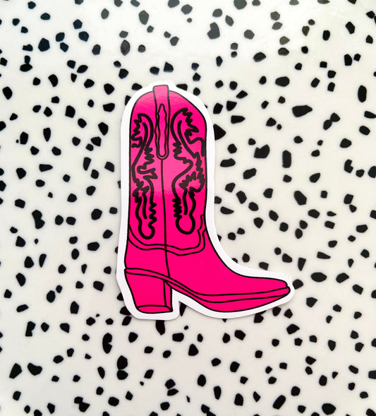 Cowboy laars donker roze ★ sticker